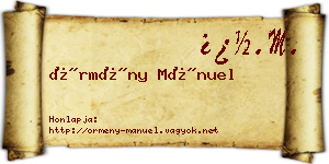 Örmény Mánuel névjegykártya